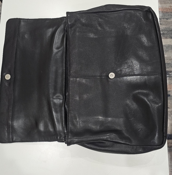 Designer Lisa Loren Vintage Black Leather Men's Bag - Picture 6 of 16